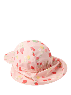 Lindex Baby UPF 50+ Strawberry Print Sun Hat, Light Dusty Pink - view 2, Light Dusty Pink