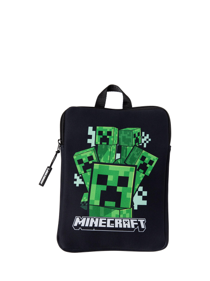 Lindex Kids' Minecraft Padded Tablet Case, Black/Green, Black/Green