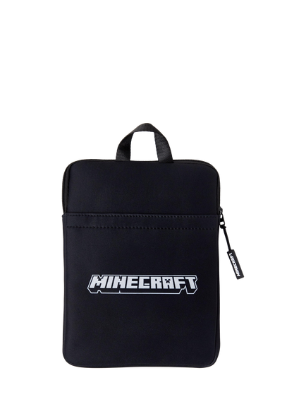 Lindex Kids' Minecraft Padded Tablet Case, Black/Green - view 2, Black/Green
