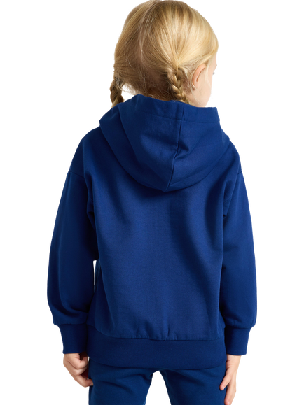 Lindex Kids' Pure Cotton Hoodie Sweatshirt, Dark Blue - view 2, Dark Blue