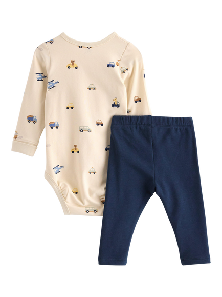 Lindex Baby Indoor Bodysuit and Leggings Set, Light Beige - view 2, Light Beige