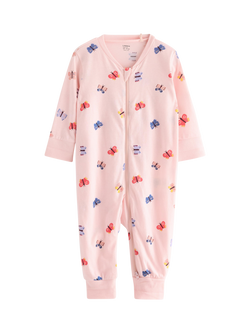 Lindex Baby Zipped Pyjama Onesie, Light Pink, Light Pink