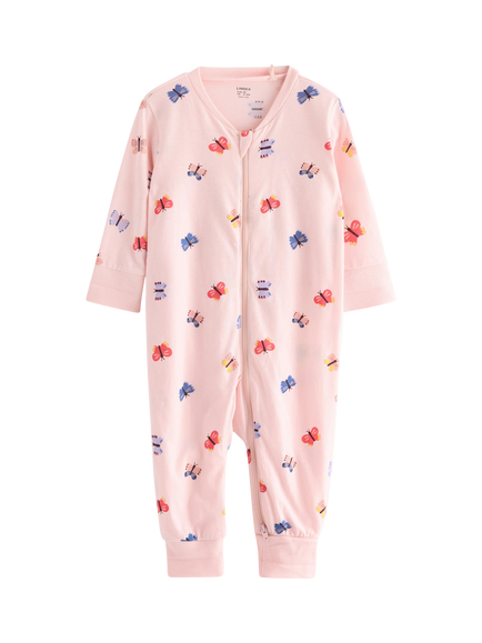 Lindex Baby Zipped Pyjama Onesie, Light Pink, Light Pink