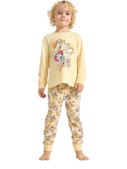 Lindex Kids' Cotton Paw Patrol Long Sleeved Pyjama Set, Light Dusty Yellow, Light Dusty Yellow