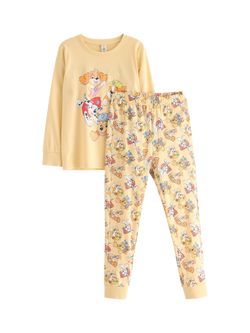 Lindex Kids' Cotton Paw Patrol Long Sleeved Pyjama Set, Light Dusty Yellow - view 2, Light Dusty Yellow