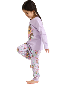 Lindex Kids' Pure Cotton Gabby's Dollhouse Pyjama Set, Light Lilac - view 2, Light Lilac
