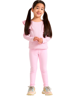 Lindex Kids' Cotton Blend Leggings, Light Pink