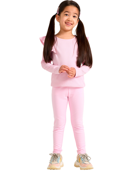 Lindex Kids' Cotton Blend Leggings, Light Pink