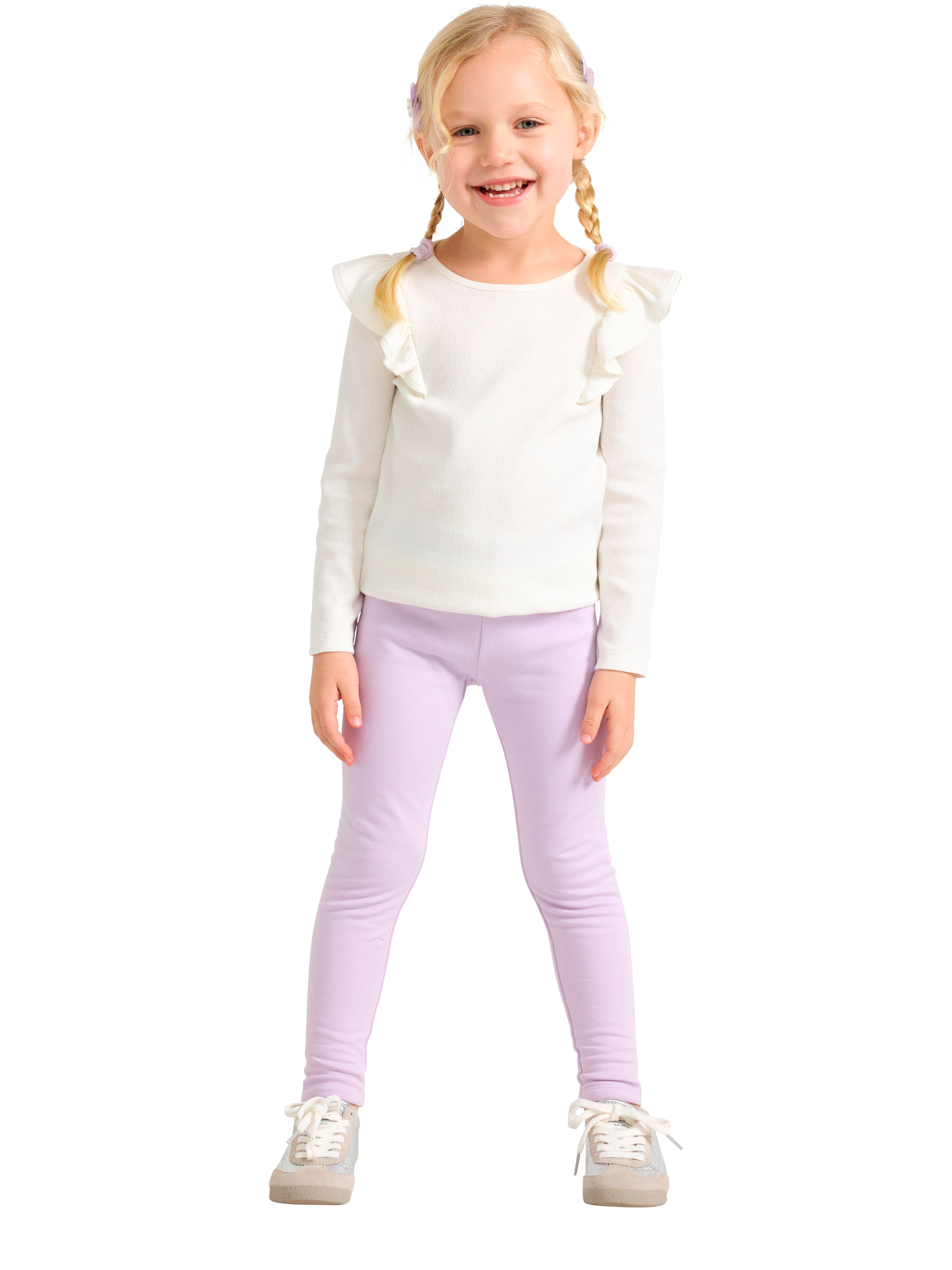 Product image 1 of 6, which shows Lindex Kids' Cotton Blend Leggings, Light Lilac, 18-24 months