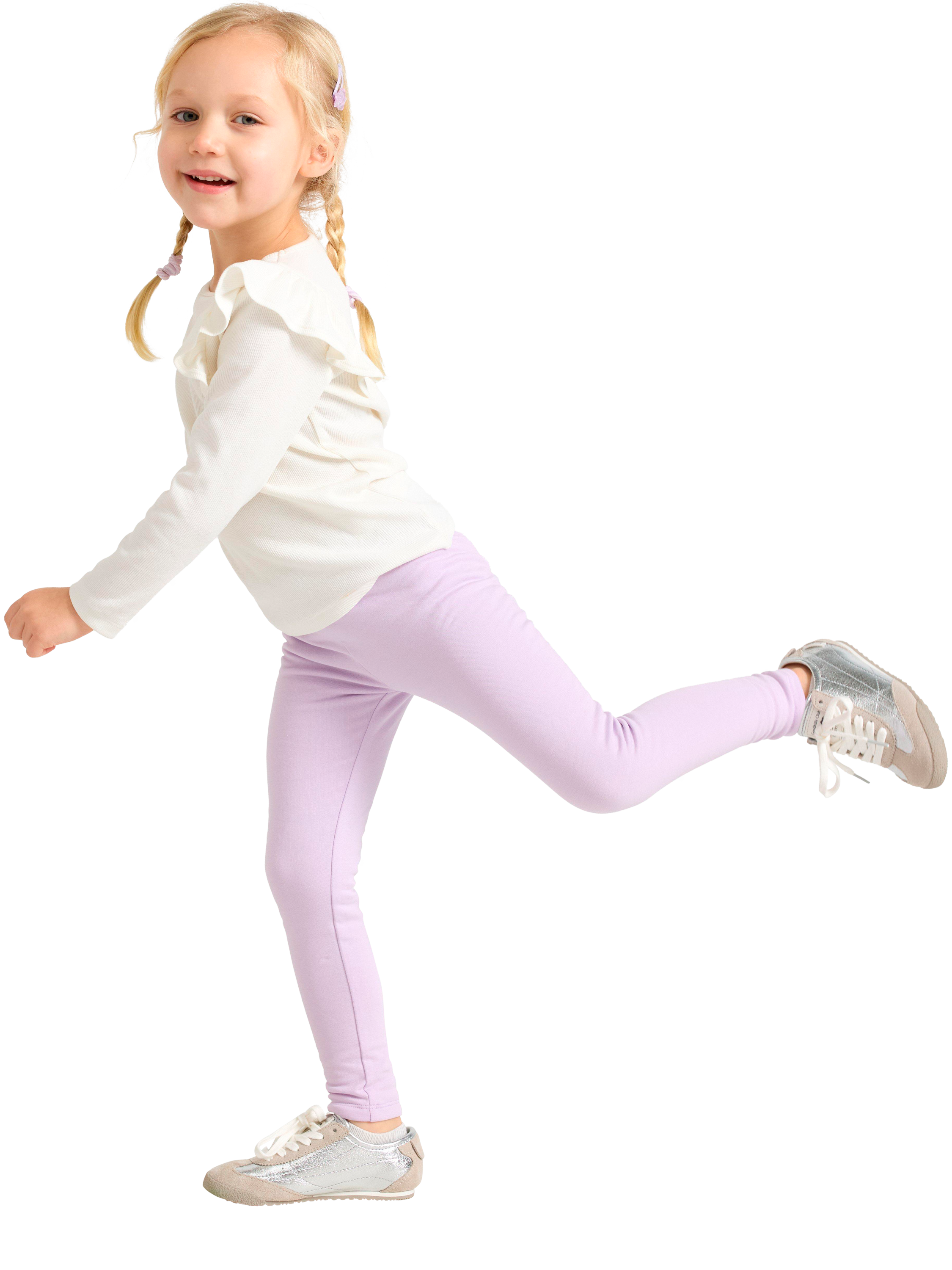 Product image 2 of 6, which shows Lindex Kids' Cotton Blend Leggings, Light Lilac, 18-24 months