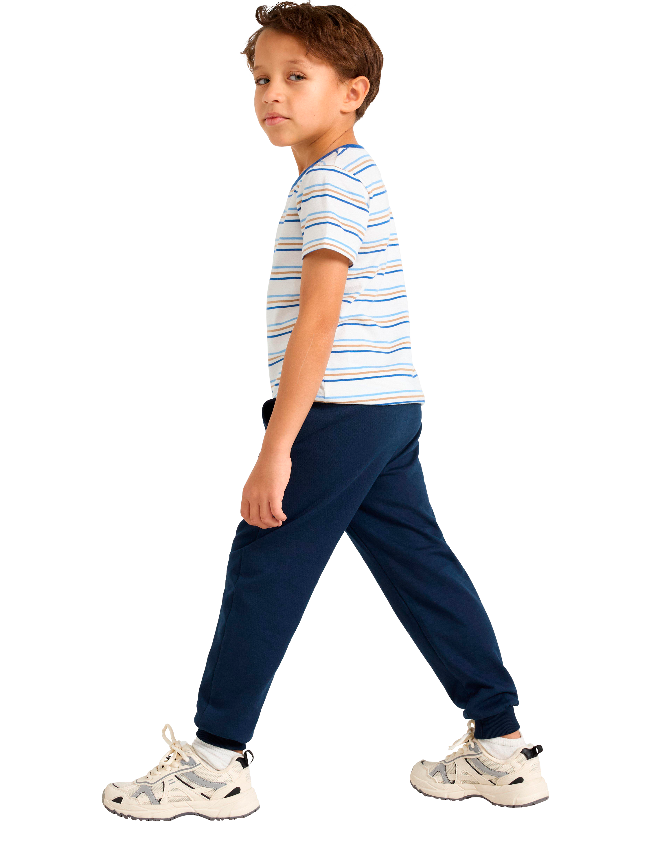 Product image 3 of 6, which shows Lindex Kids' Pure Cotton Joggers, Navy, 2-3 years