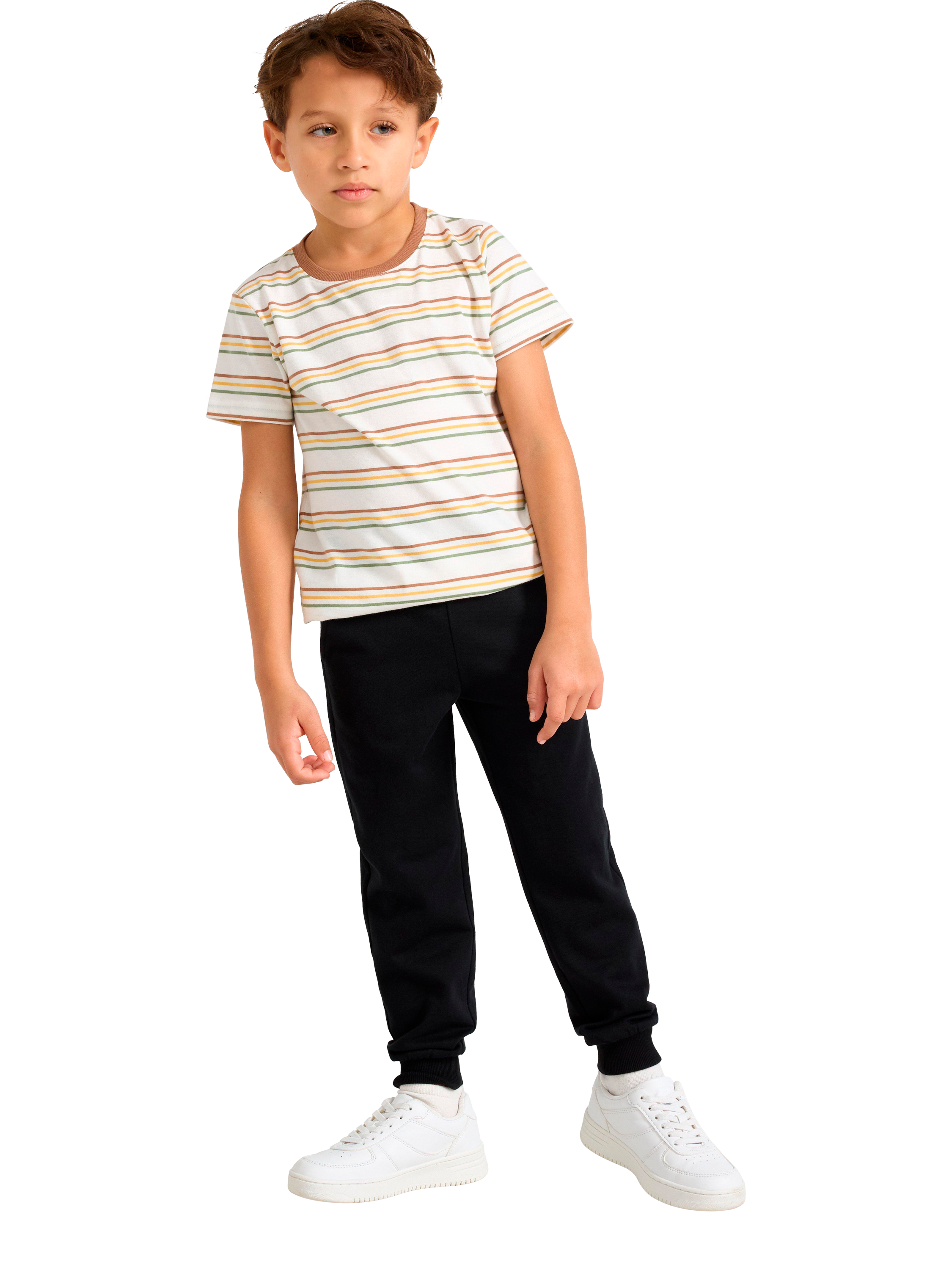 Product image 1 of 5, which shows Lindex Kids' Pure Cotton Joggers, Black, 2-3 years