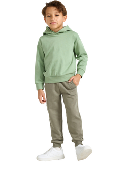 Lindex Kids' Elasticated Cuffed Joggers, Light Dusty Khaki