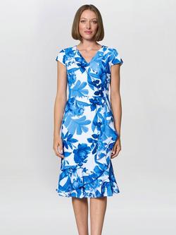 Gina Bacconi Hilda Floral Dress, Royal, Royal