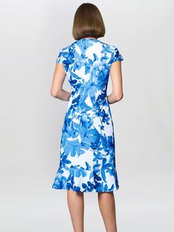 Gina Bacconi Hilda Floral Dress, Royal - view 2, Royal