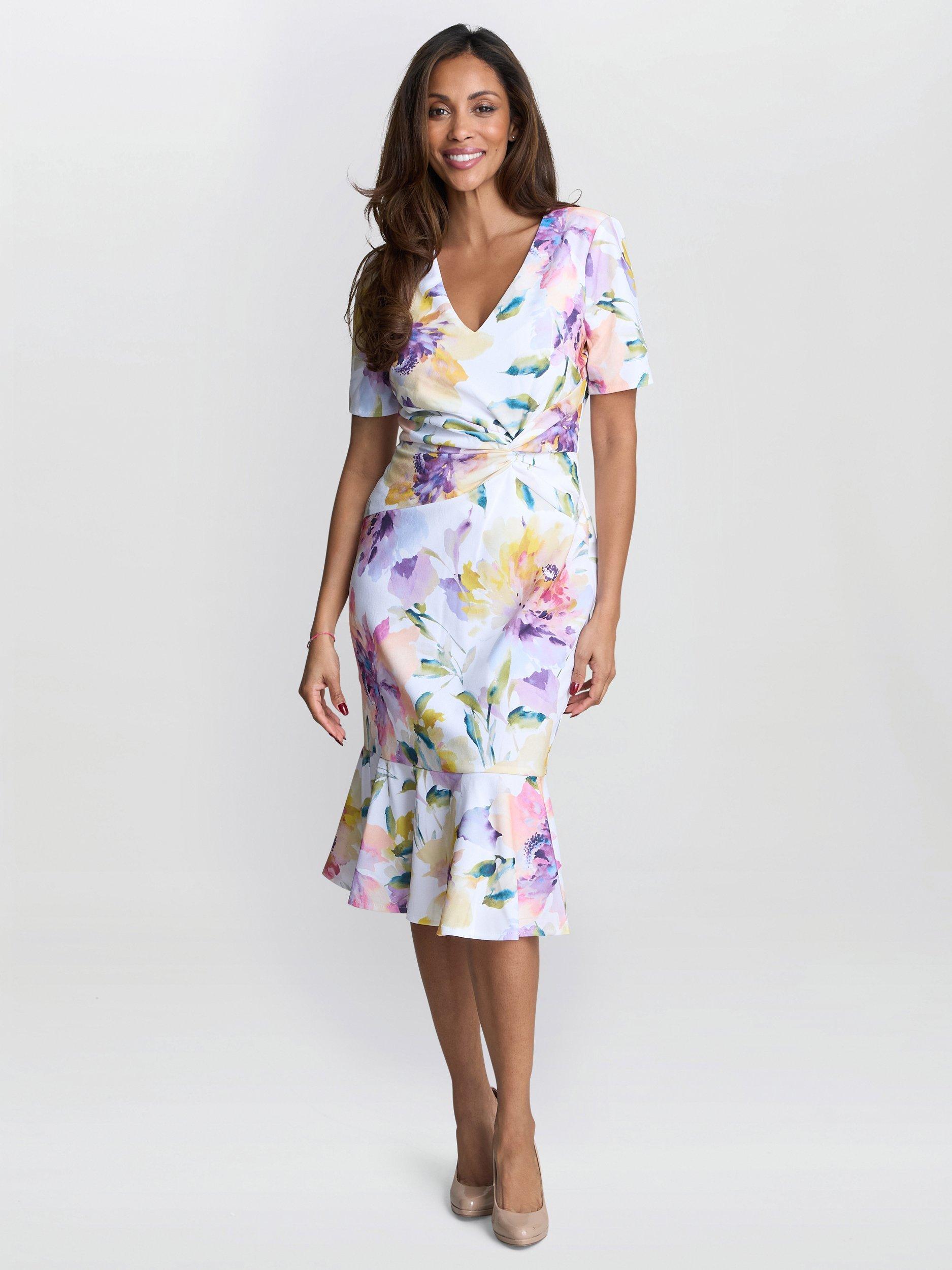 Product image 1 of 5, which shows Gina Bacconi Joy Floral Dress, Multi, 8