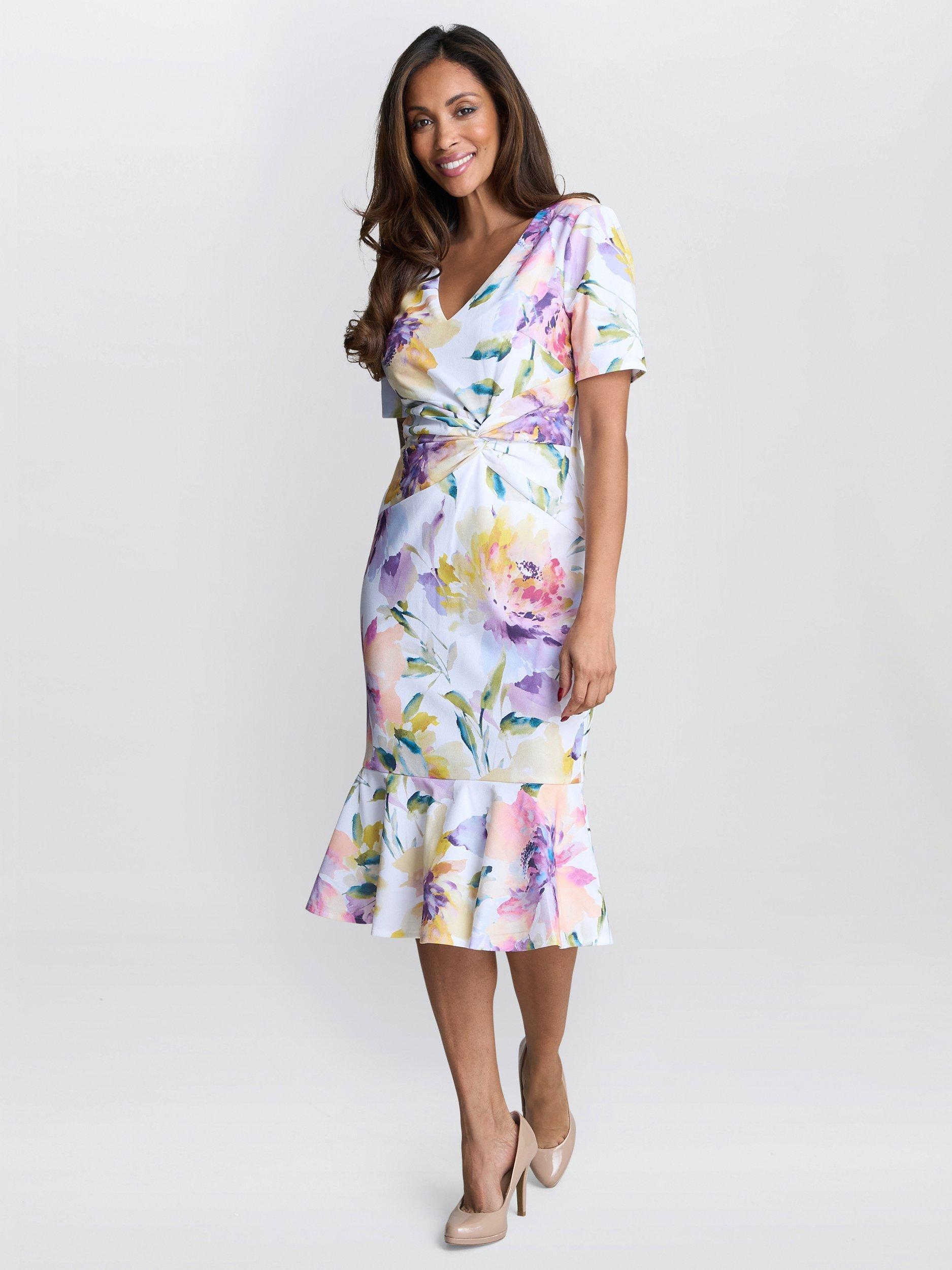 Product image 3 of 5, which shows Gina Bacconi Joy Floral Dress, Multi, 8