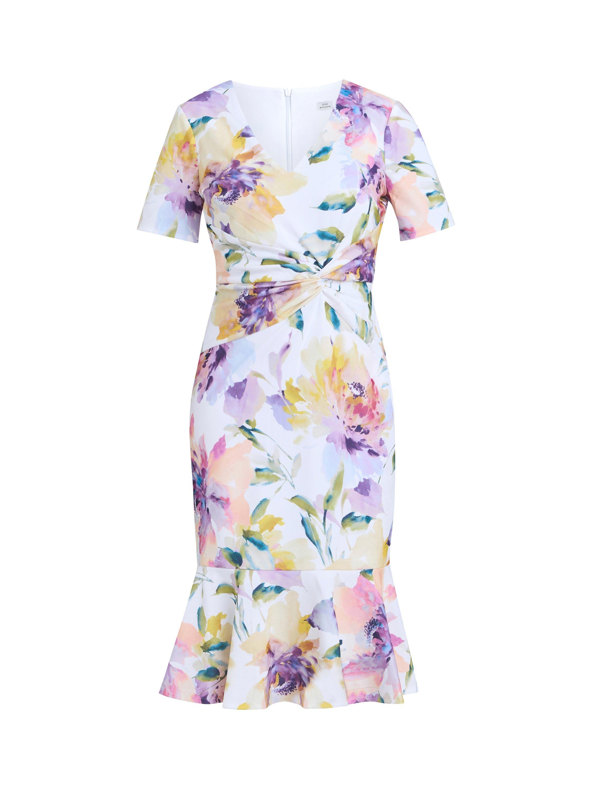 Product image 4 of 5, which shows Gina Bacconi Joy Floral Dress, Multi, 8