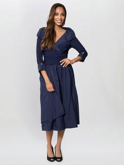 Gina Bacconi Anne-Marie Taffeta Dress, Navy, Navy