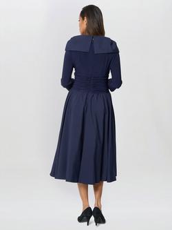 Gina Bacconi Anne-Marie Taffeta Dress, Navy - view 2, Navy