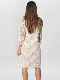 Gina Bacconi Follie Floral Dress & Mesh Jacket, Champagne - view 2, Champagne