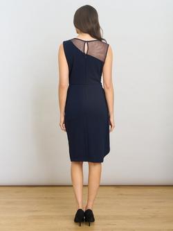 Gina Bacconi Eden Crepe Beaded Dress, Navy - view 2, Navy