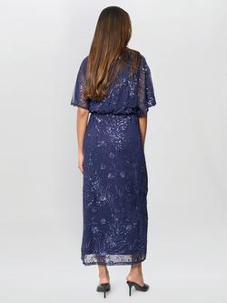 Gina Bacconi Ava Sequin Maxi Dress, Navy - view 2, Navy