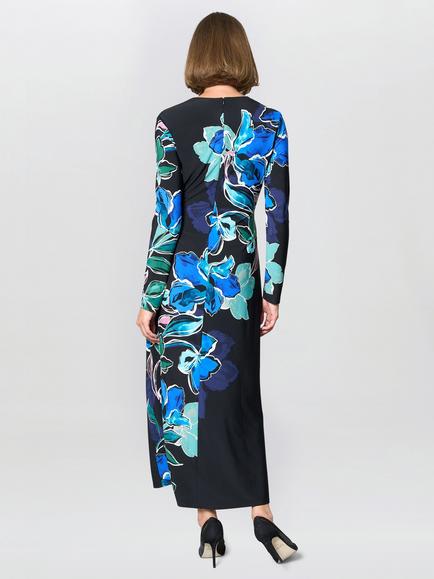 Gina Bacconi Eli Floral Dress, Black/Multi - view 2, Black/Multi