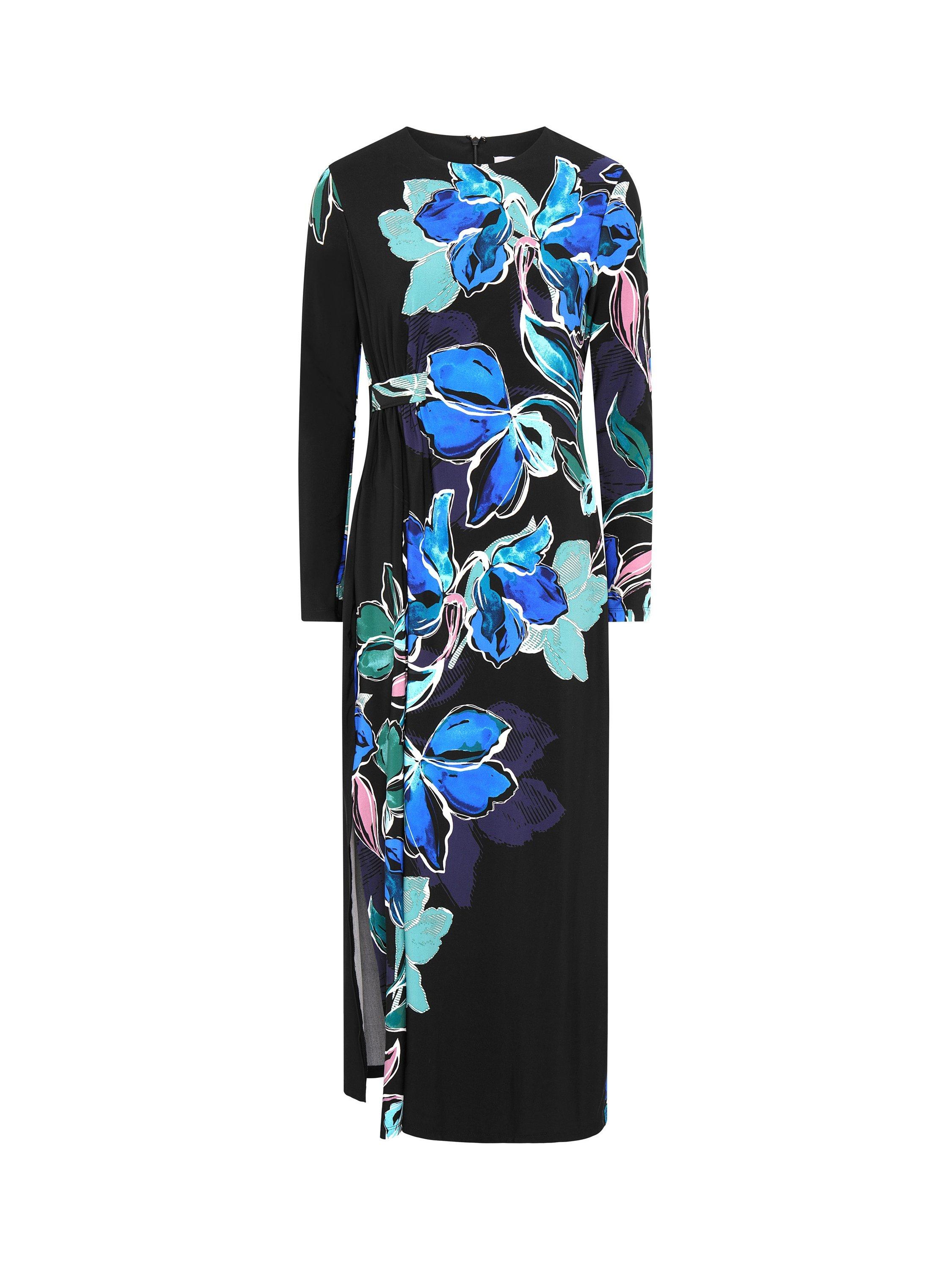 Product image 4 of 6, which shows Gina Bacconi Eli Floral Dress, Black/Multi, 8