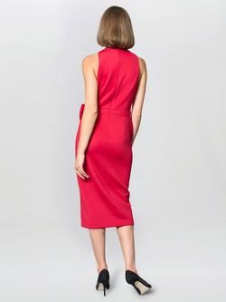 Gina Bacconi Elliana Bow Detail Midi Dress, Red - view 2, Red