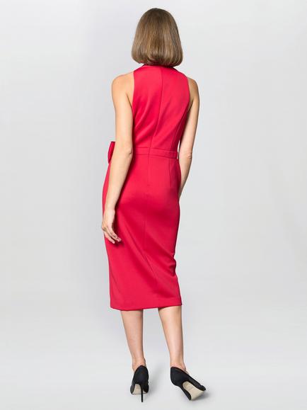 Gina Bacconi Elliana Bow Detail Midi Dress, Red - view 2, Red