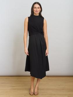 Gina Bacconi Ashlee Knot Detail Midi Dress, Black, Black