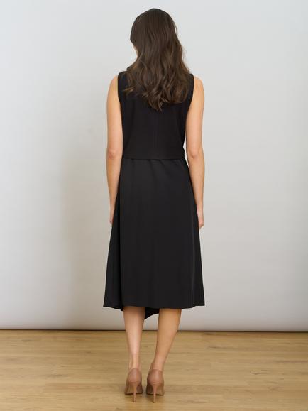 Gina Bacconi Ashlee Knot Detail Midi Dress, Black - view 2, Black