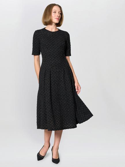 Gina Bacconi Charly Fit & Flare Midi Dress, Black, Black