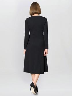 Gina Bacconi Cher Ribbed Knit Midi Dress, Black - view 2, Black