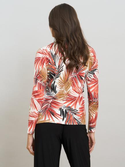 Gina Bacconi Nanette Leaf Print Jumper, Rust - view 2, Rust