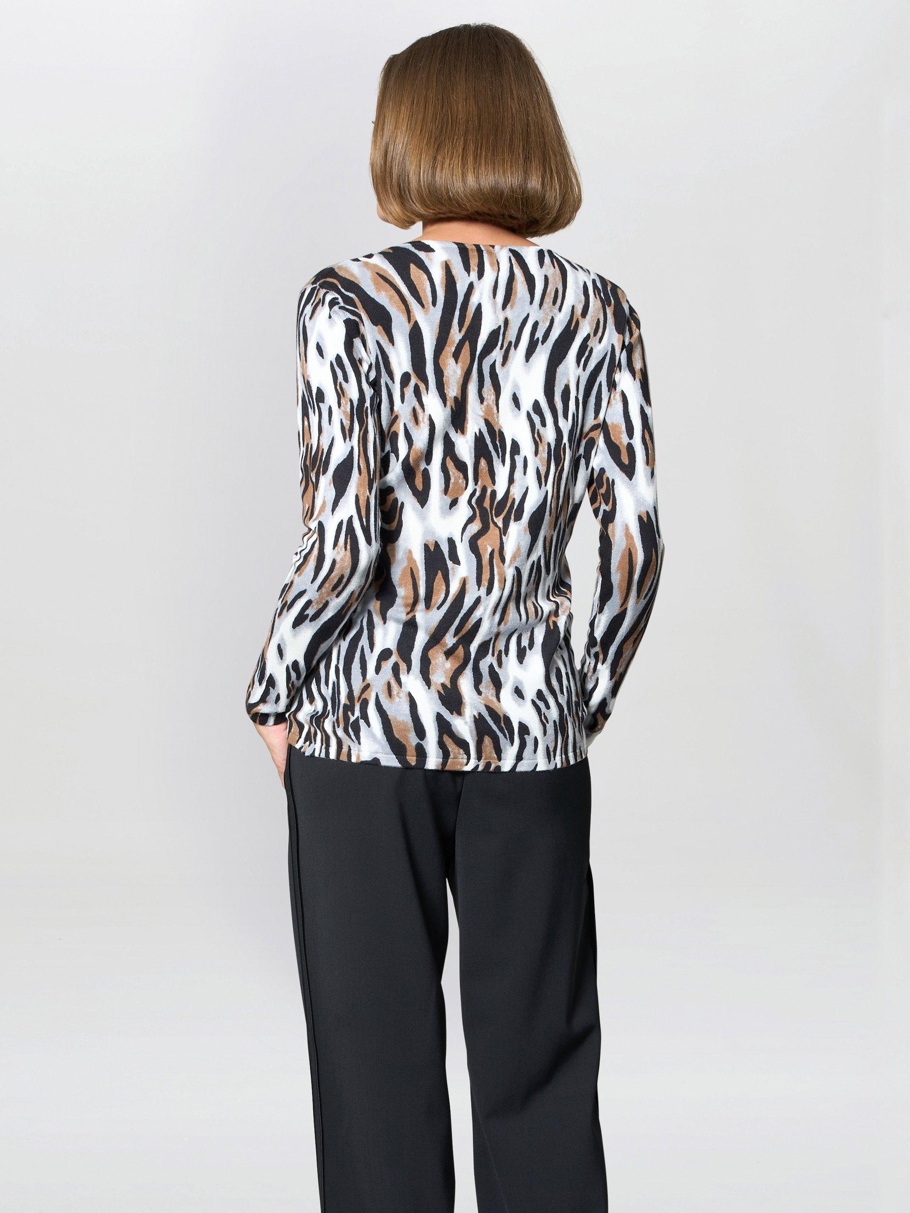 Product image 2 of 4, which shows Gina Bacconi Nessa Animal Print Jumper, Multi, S