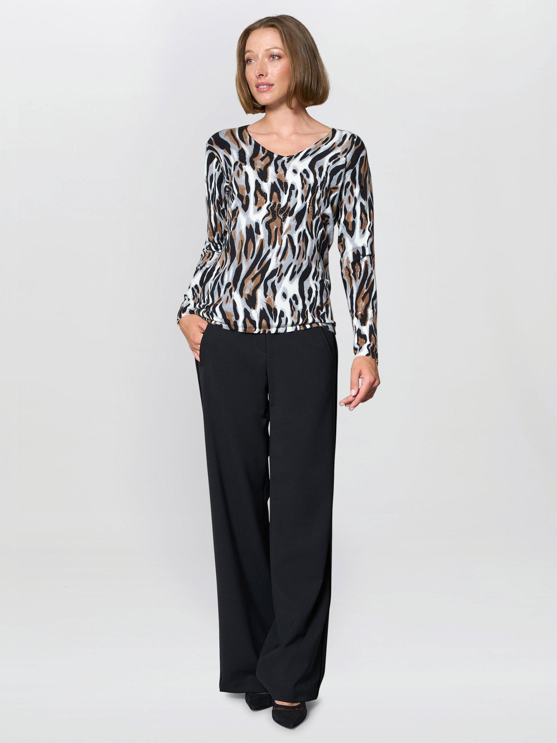 Product image 3 of 4, which shows Gina Bacconi Nessa Animal Print Jumper, Multi, S
