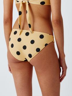 John Lewis Spot Smooth Bikini Bottoms, Yellow - view 2, Yellow