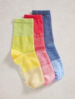 White Stuff Spacedye Ankle Socks, Pack of 3, Multi, Multi