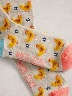White Stuff Fluffy Chicken Ankle Socks, Multi - view 2, Multi