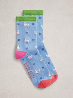 White Stuff Novelty Duck Ankle Socks, Blue/Multi, Blue/Multi