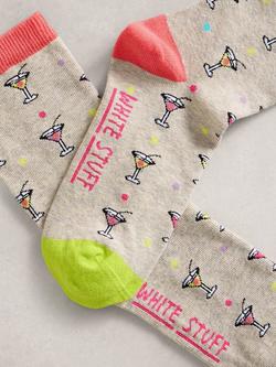 White Stuff Novelty Cocktail Ankle Socks, Multi - view 2, Multi