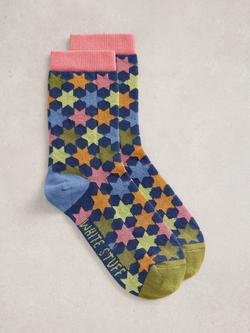 White Stuff Star Ankle Socks, Blue/Multi, Blue/Multi