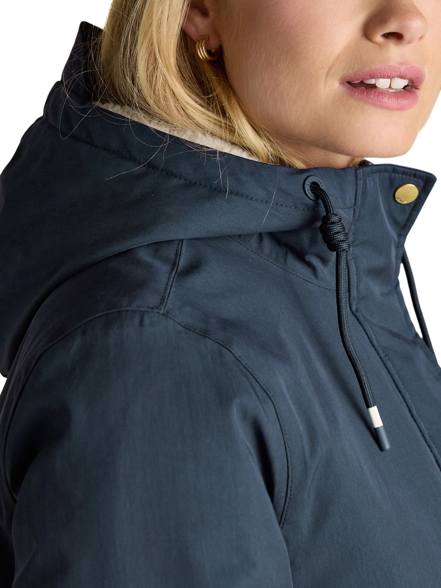 Product image 4 of 10, which shows Joules Right as Rain Portwell Waterproof Raincoat, Navy, 6
