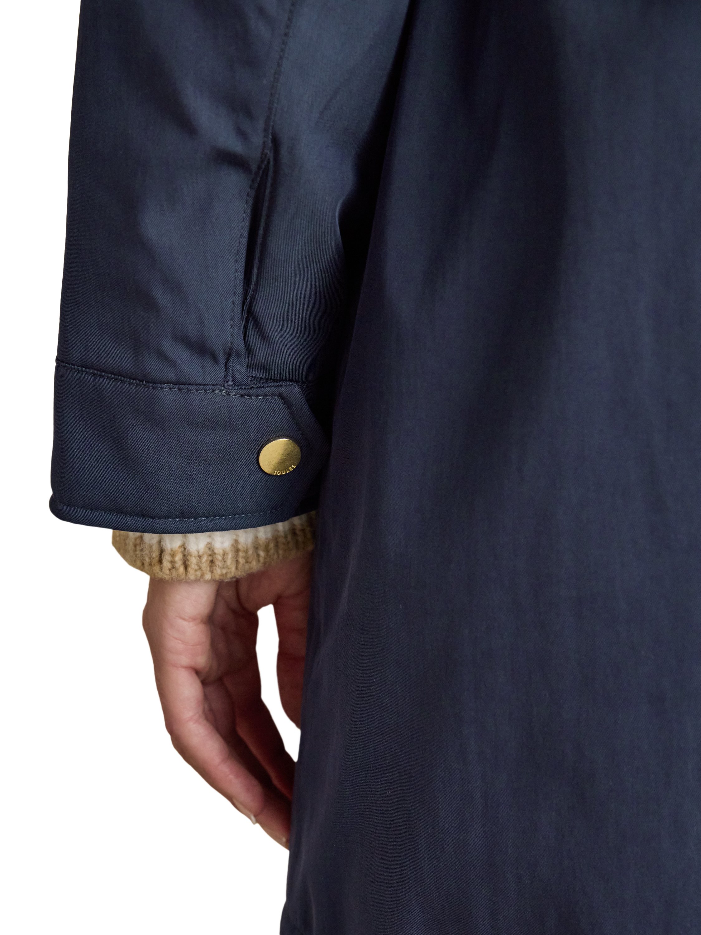 Product image 6 of 10, which shows Joules Right as Rain Portwell Waterproof Raincoat, Navy, 6