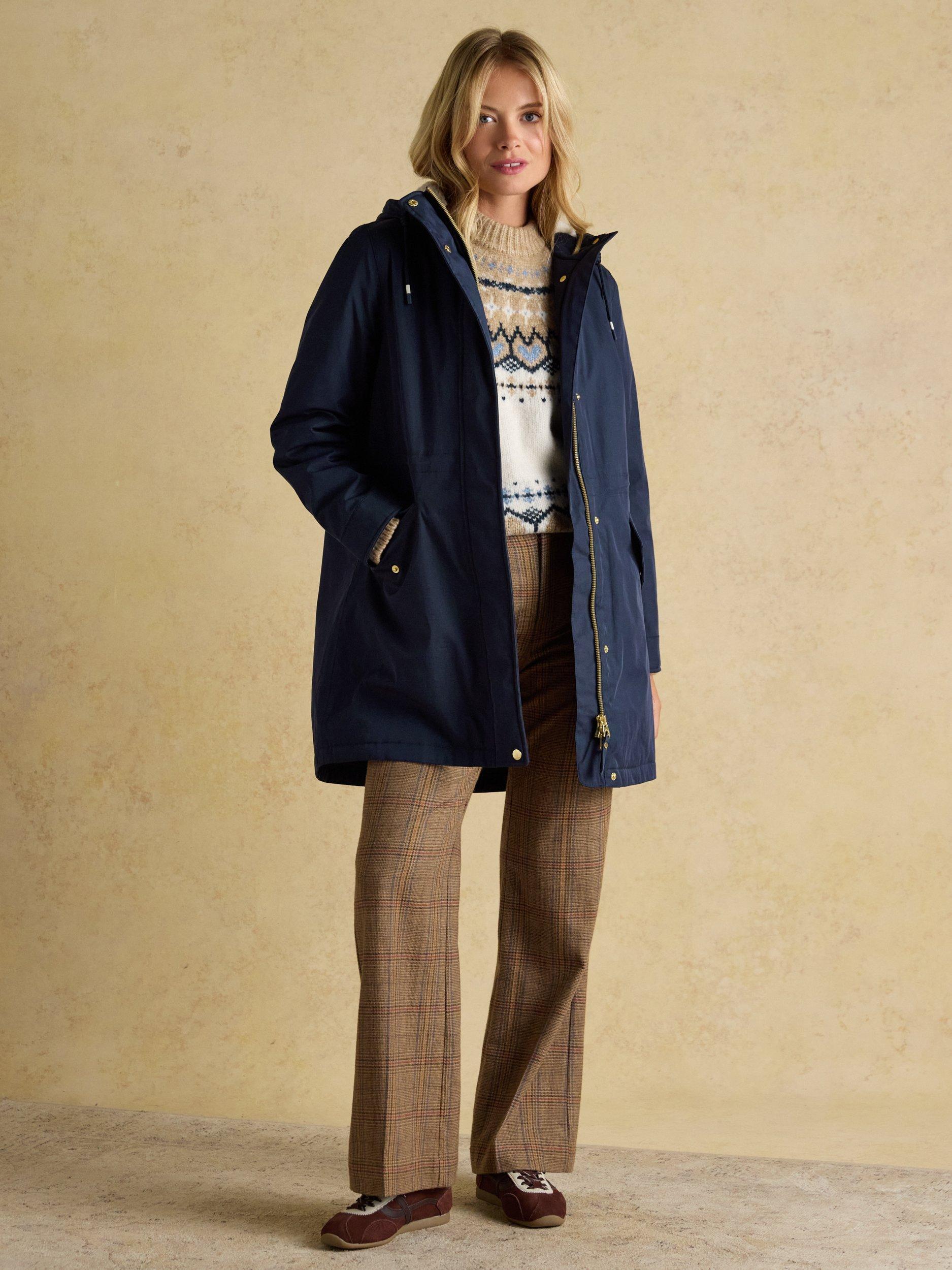 Product image 7 of 10, which shows Joules Right as Rain Portwell Waterproof Raincoat, Navy, 6