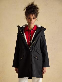 Joules Right as Rain Portwell Waterproof Raincoat, Black