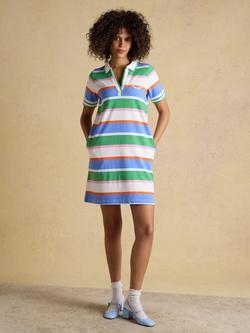 Joules Evie Stripe Collared Dress, Multi, Multi