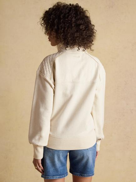 Joules Racquet Quarter Zip Sweatshirt, Oatmeal - view 2, Oatmeal